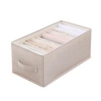 茶花990173收纳箱衣服裤子收纳盒筐布艺内衣柜储物折叠9格整理分隔神器 1个