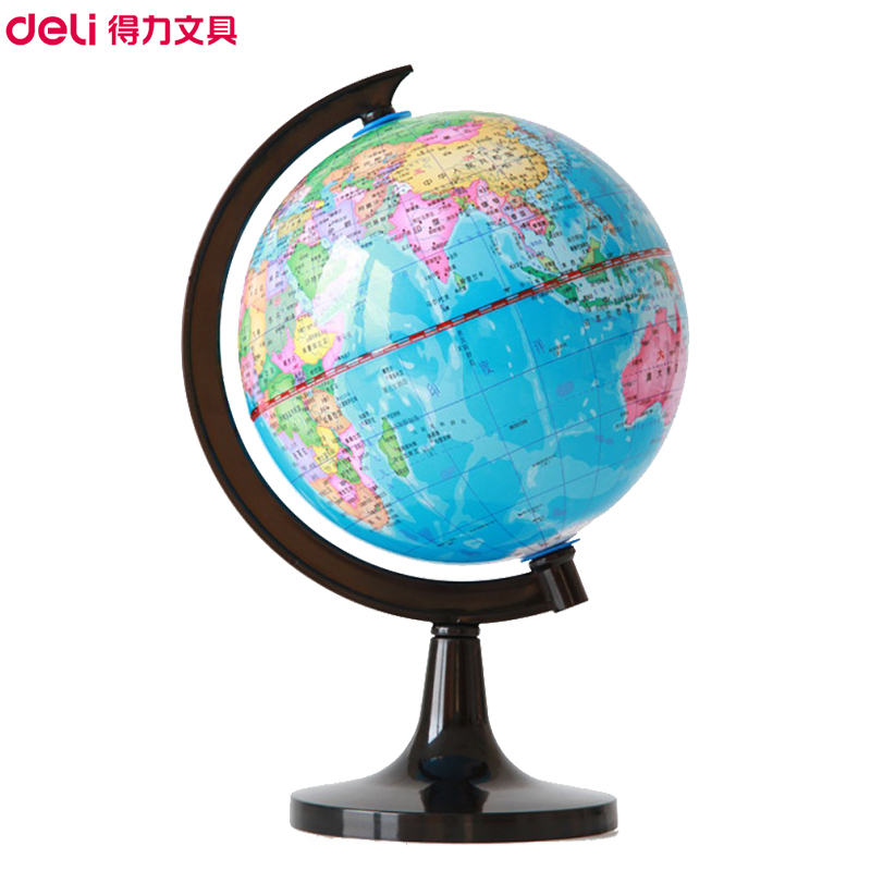 得力deli3032地球仪142cm彩色旋转桌面摆件初中物理教学仪器办公用品