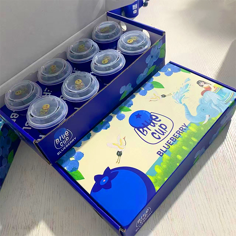 礼盒装【熊猫鸟】云南蓝莓小蓝杯 8杯 单果18mm+ 50g/杯 新鲜水果当季蓝梅鲜果现摘高山