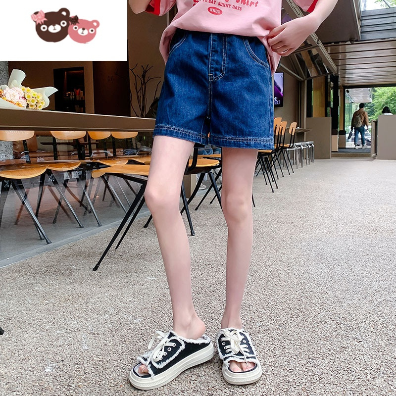 女童牛仔短裤夏季新款韩版洋气女大童外穿短裤儿童夏装运动热裤潮裤子