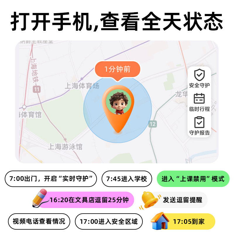 小寻儿童电话手表X5pro粉 移动联通电信4G全网通 拍照视频通话GPS定位防水课程表管理移动支付中小学生男女孩通用高清大图