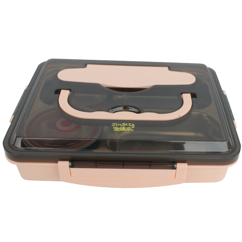 金迪乐不锈钢保温碗分格饭盒便当盒碗筷勺套装BDH2820C/套 305*245*70mm/套