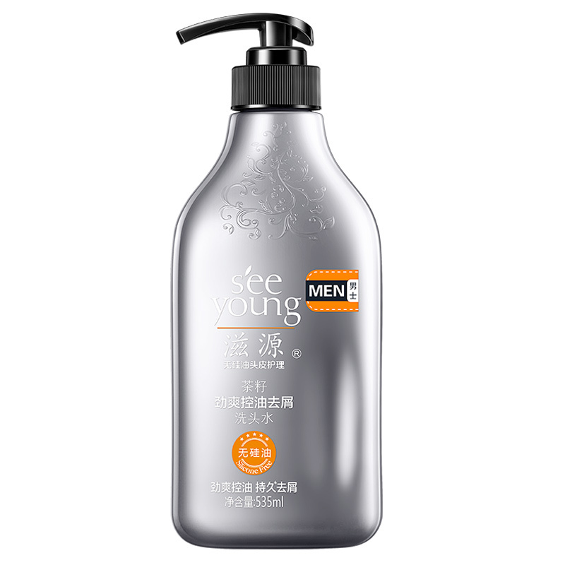 滋源(seeyoung)男士茶籽劲爽控油去屑洗头水535ml