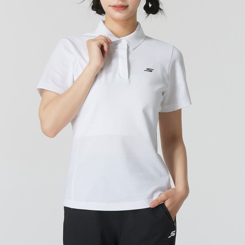 Skechers斯凯奇女子新款简约运动翻领POLO衫针织短袖T恤P223W063-0019 ZP图片