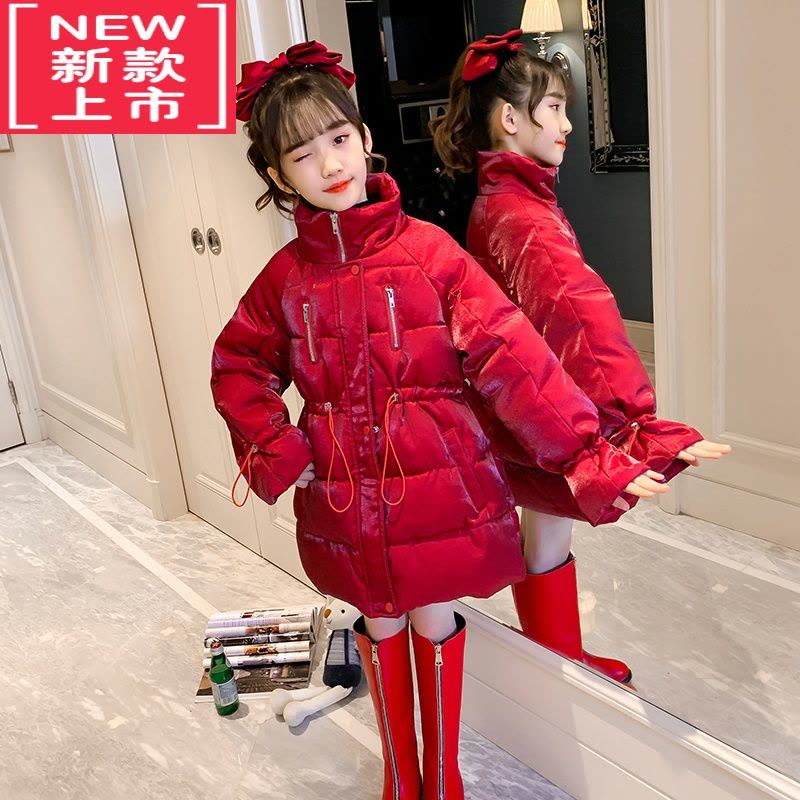 可莉允女童冬装棉服红棉袄儿童拜年服中国风加厚唐装中大童棉衣网红衣服图片