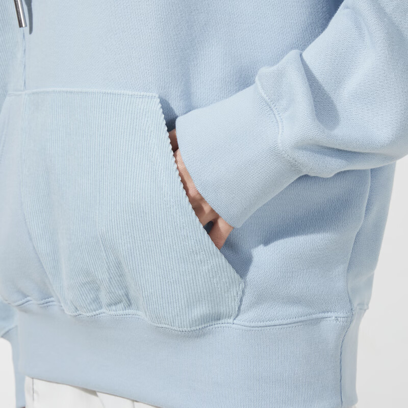 阿迪达斯 (adidas) 三叶草卫衣女装春秋新款连帽蓝色运动服套头衫 HC0320