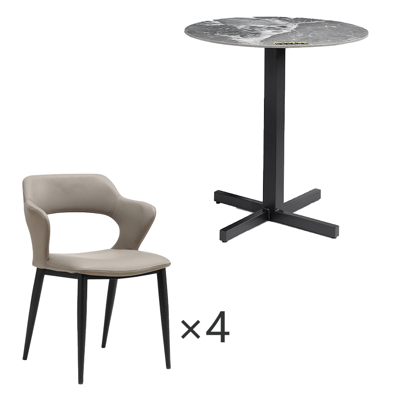 中豫鑫泽ZYXZ-VC4120115 圆桌餐桌小户型家用桌简约接待洽谈桌 1桌4椅