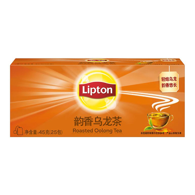 立顿Lipton 乌龙茶 福建高山茶叶 袋泡茶包 1.8g*25包(新老包装随机发货)