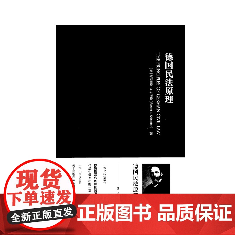 正版 德国民法原理 [英]欧内斯特·J.舒斯特 著 戴永盛 校勘 中国政法大学出版社 9787562079552高清大图