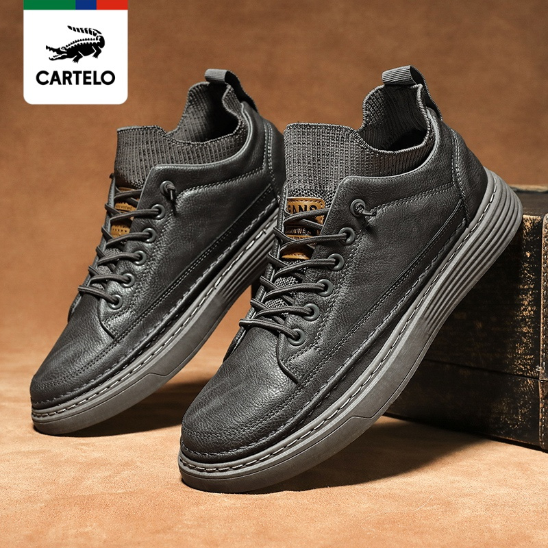 线下专柜同款卡帝乐鳄鱼cartelo新款百搭男鞋板鞋小皮鞋休闲鞋