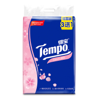 Tempo/得宝 抽纸 4层90抽软抽*(3+1)包(樱花味) 面巾纸餐巾纸卫生抽纸巾