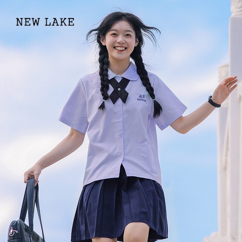 new lakejk制服女学院风衬衫裙子泰国泰式校服娜诺全套高中生毕业班服