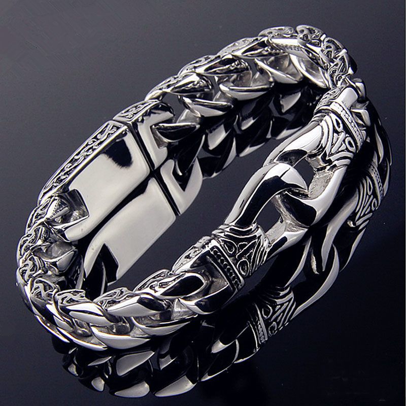 霸气男士钛钢手链经典圣经十字架不褪色手环手镯韩版潮男生日礼物圣经