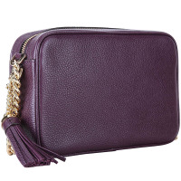 MICHAEL KORS 迈克·科尔斯 MK女包 GINNY系列紫色皮质女士单肩斜挎包
