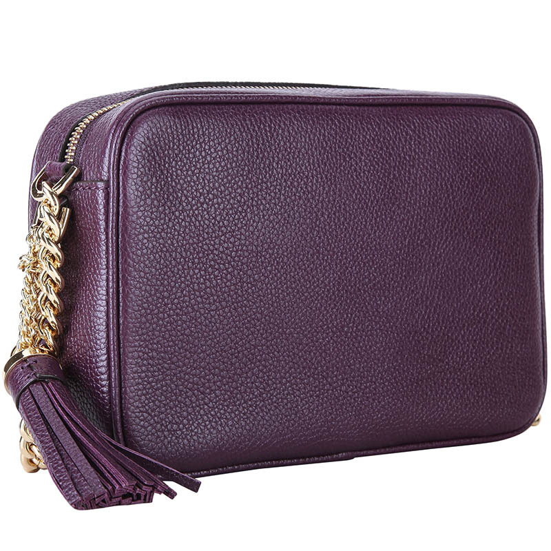 MICHAEL KORS 迈克·科尔斯 MK女包 GINNY系列紫色皮质女士单肩斜挎包
