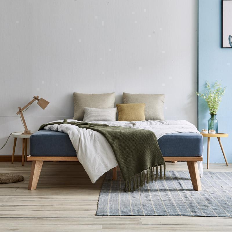 森美人日式榻榻米实木床无靠背白橡木12米18m矮床无床头床架定制民宿