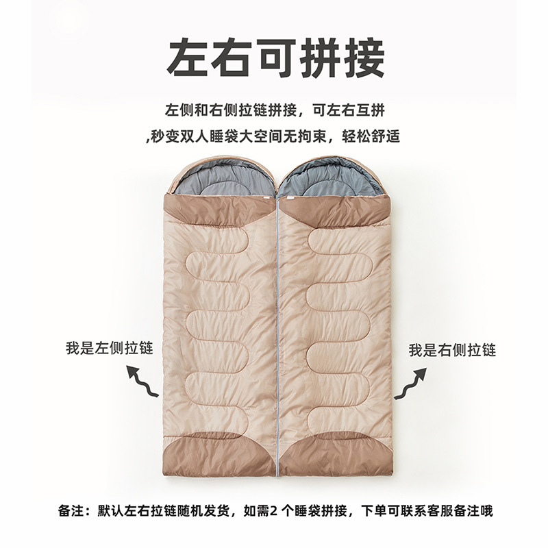 睡袋户外睡袋户外被子加厚防寒冬季户外露营保暖车载成人单双人室内办公室午休露营装备露营保暖高清大图