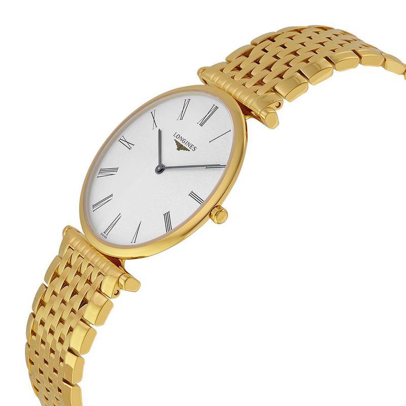 浪琴longines男士lagrandeclassique不锈钢白色表盘经典百石英手lng