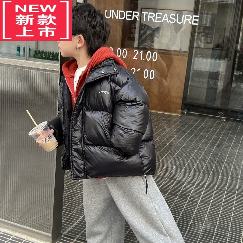 可莉允男童冬季棉服儿童新款韩版保暖外套男孩秋冬款加厚洋气面包服棉衣图片