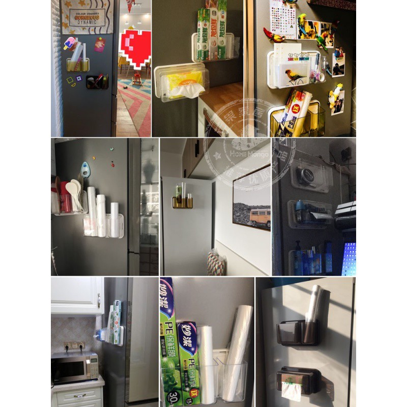 冰箱挂架厨房置物架冰箱架创意家用收纳架冰箱侧边侧磁铁壁挂塑料收纳层架 三维工匠高清大图