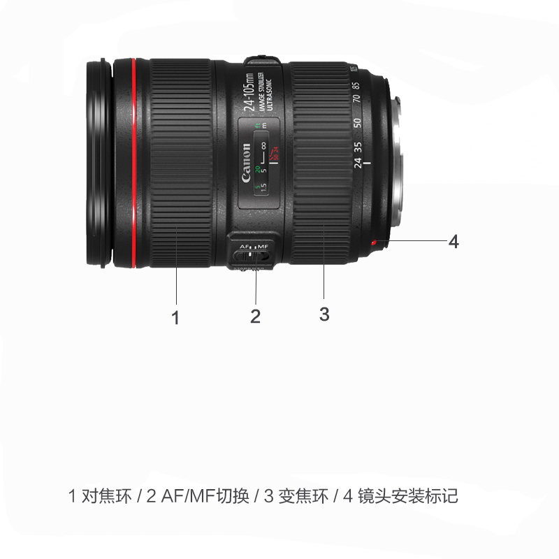 佳能(Canon) EF 24-105mm f/4L II 拆机版+600EX闪光灯佳能卡口 77mm口径 红圈广角镜头
