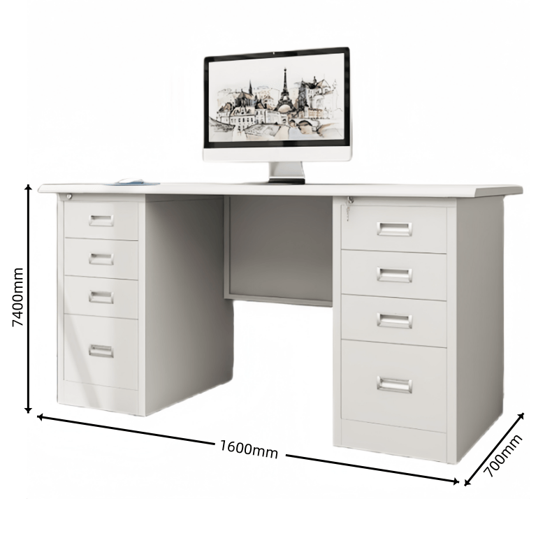 豫龙都钢制办公桌1.6m张高清大图