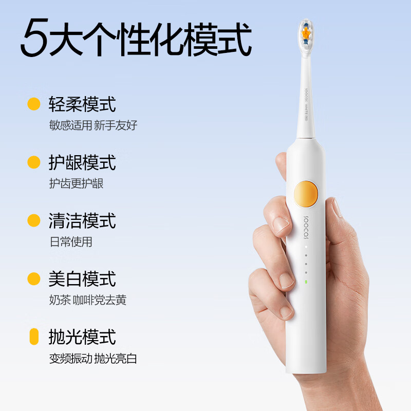 素士声波电动牙刷PT1 白色高清大图