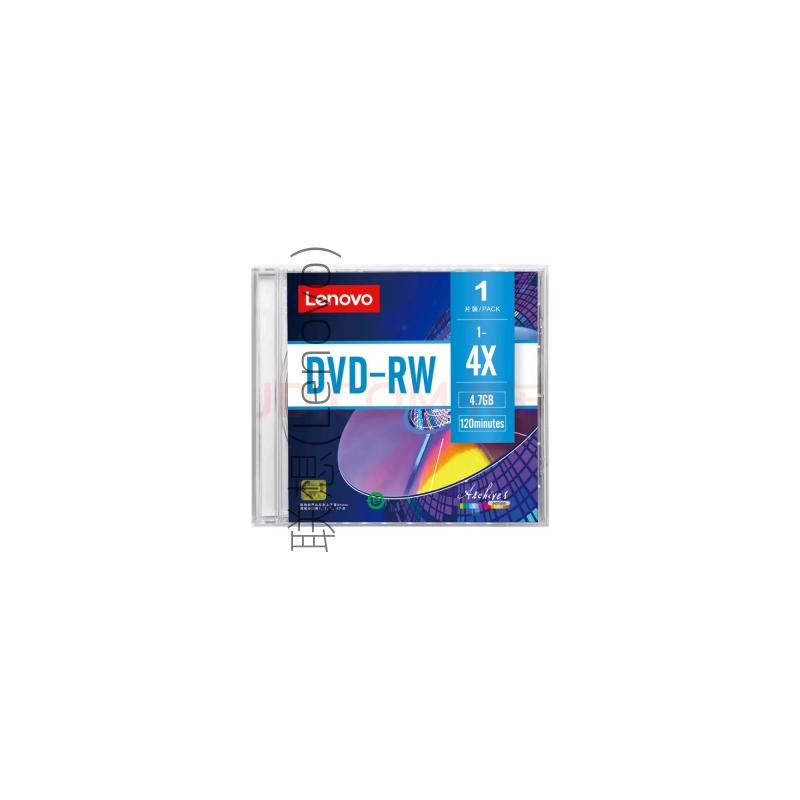联想 DVD-RW刻录盘 4.7GB 台产档案系列 4速 盒装高清大图