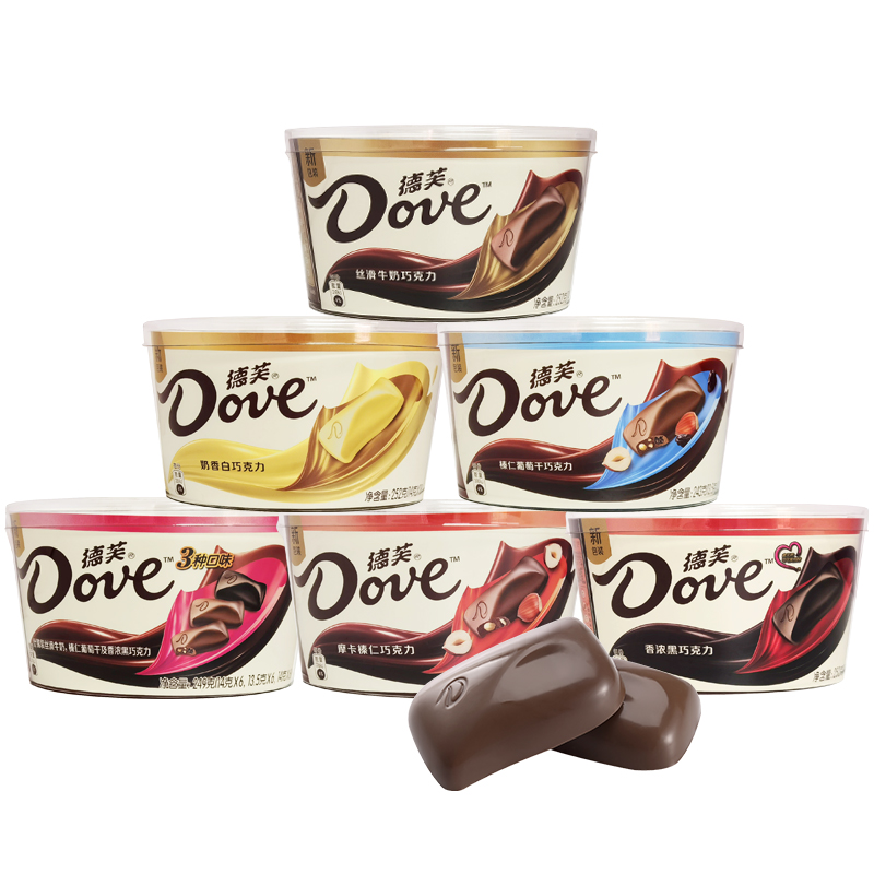 德芙(DOVE) 丝滑牛奶巧克力252g/盒 零食小吃休闲办公食品散装巧克力黑巧旗舰店高清大图