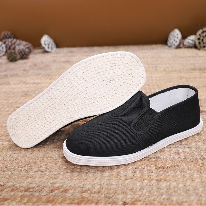 老北京布鞋男手工纳底布鞋千层底布鞋吸汗轻便透气工作鞋黑帆布鞋男士