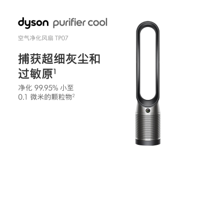戴森(Dyson)空气净化风扇TP07黑镍色 高效分解甲醛 凉风、净化二合一