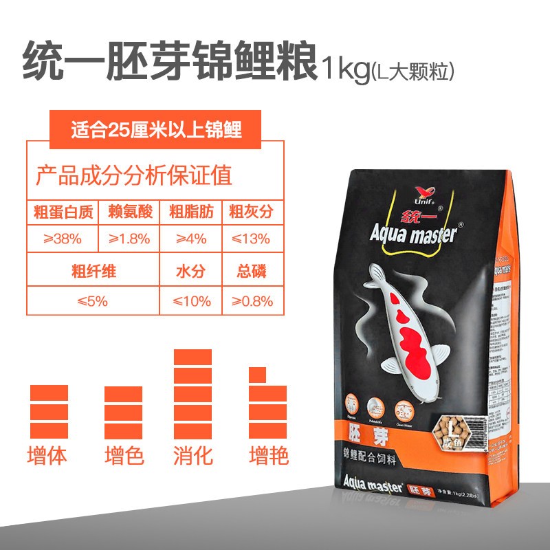 锦鲤鱼饲料主食螺旋藻育成胚芽色扬日本锦鲤鱼食上浮金鱼鱼粮