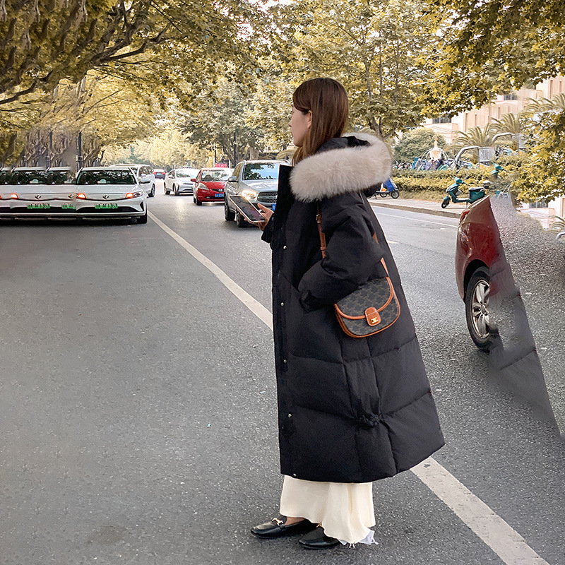 羽绒棉服2024年新款长款过膝大毛领棉衣加厚时尚百搭冬季棉袄外套高清大图