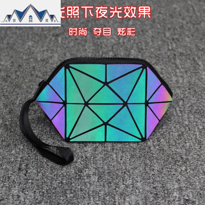 新款夜光菱格包化妆包韩国少女心简约小号便携口红包手拿包收纳包 三维工匠高清大图