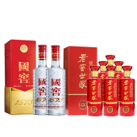 泸州老窖 国窖1573 浓香型白酒 52度 500ml*2 送泸州老窖 老窖世家 锦藏 52度 500ml*6瓶