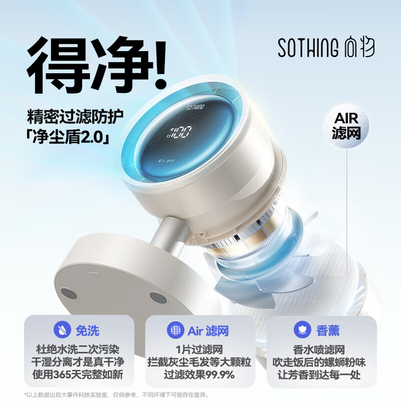 向物桌面风扇-Air pro随机颜色 DSHJ-S-2425 离线过滤版(有滤网有电池)高清大图
