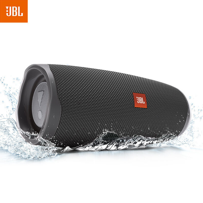 JBL CHARGE4 音乐冲击波四代 蓝牙音箱+低音炮 户外迷你音箱 桌面音响 增强版赛道扬声器 黑色