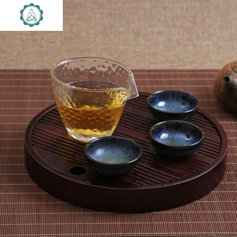 锤目纹公道杯 日式玻璃杯分茶器厚大号锤纹茶海滤茶器