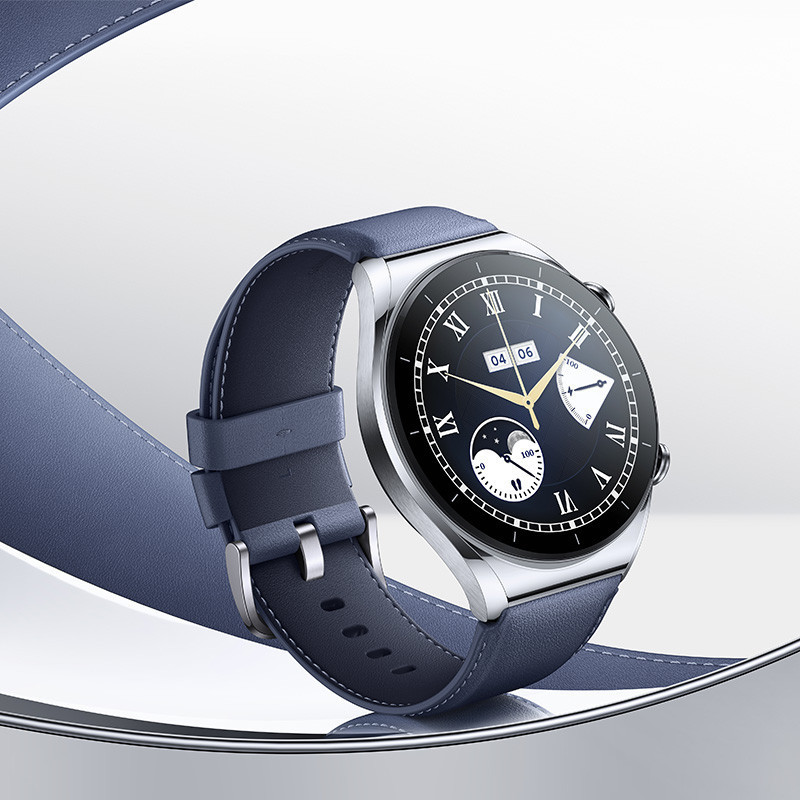 [官方旗舰店]小米XIAOMI WATCH S1 流光银 蓝色真皮表带 智能手表 无线充电 精准定位 血氧心率 蓝色真皮表带