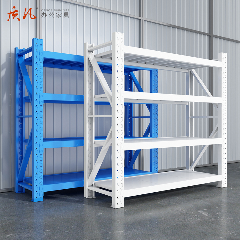 质凡货架仓库货架置物架展示架白色轻型长150宽50货架承重150kg高清大图