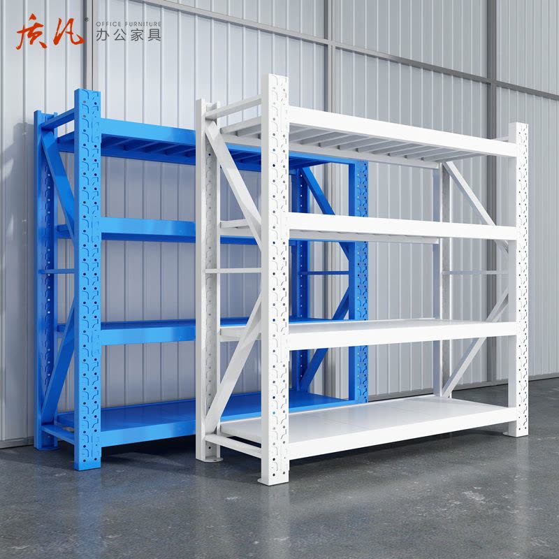 质凡货架仓库货架置物架展示架白色轻型长150宽50货架承重150kg图片