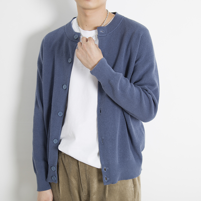 男装新款秋季针织衫男开衫外套毛衣男合身慵懒风外穿男士毛衫
