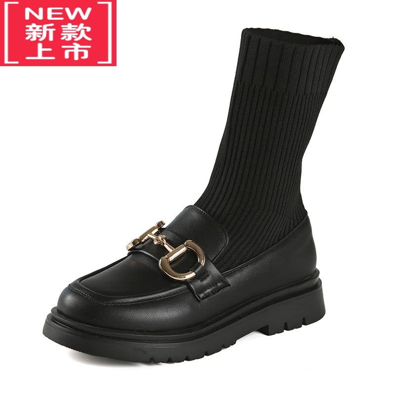 可莉允女童短靴2022春秋季新款儿童马丁靴小皮靴中大童靴子JK童鞋袜子靴图片