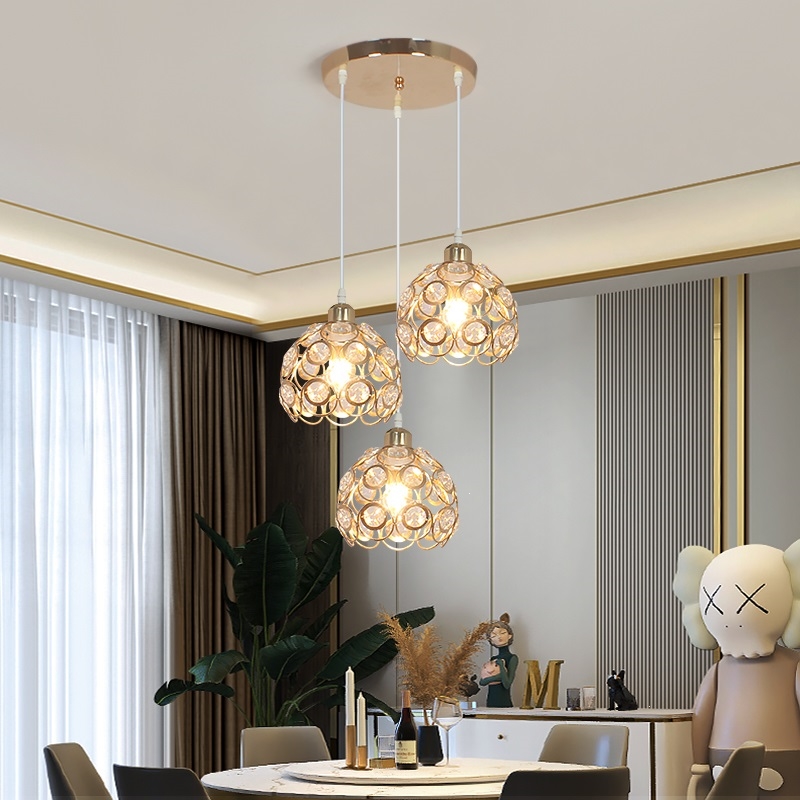 专营店0评价古达长条餐厅灯后现代轻奢水晶吊灯铜简约客厅灯美式灯具