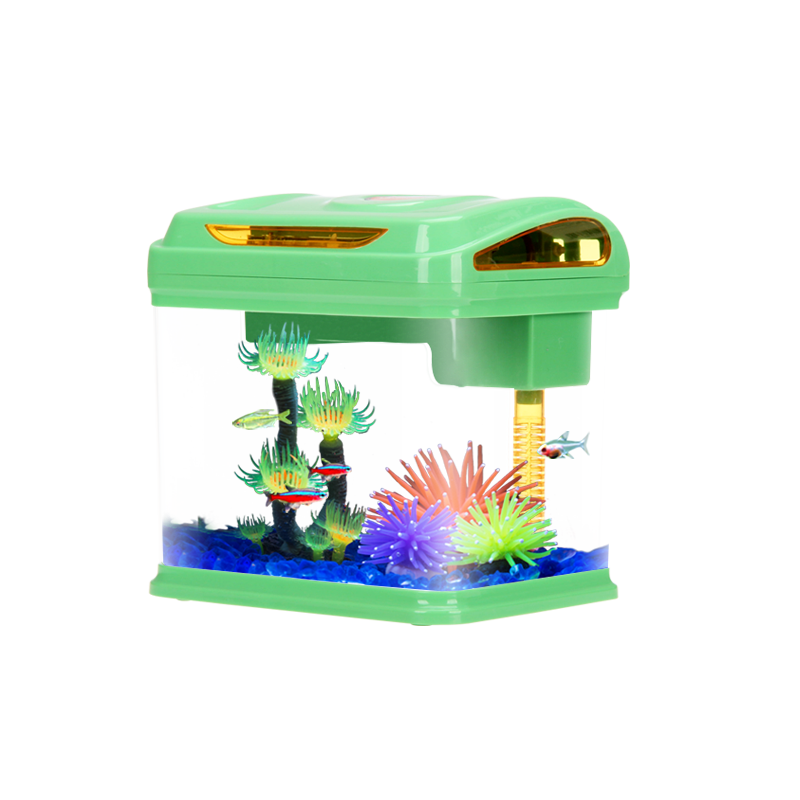 小型鱼缸水族箱 创意观赏鱼缸亚克力金鱼缸迷你生态造景鱼缸高清大图