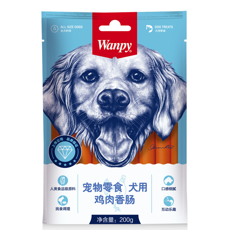 顽皮Wanpy宠物零食犬用鸡肉香肠200g