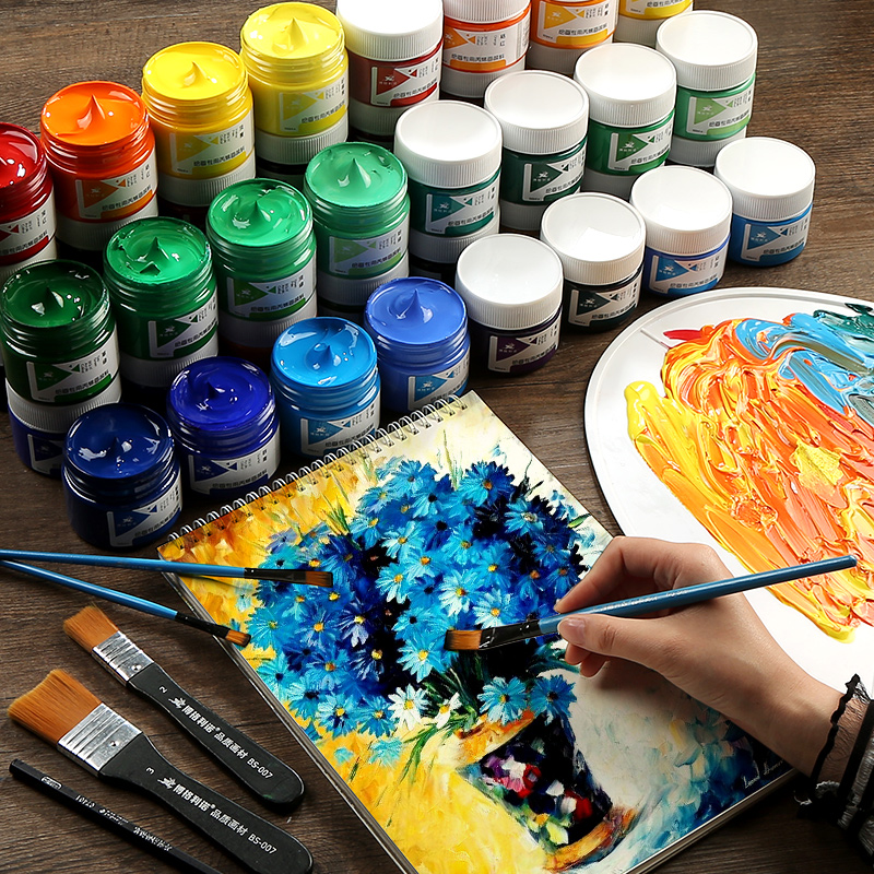 丙烯颜料套装小盒装防水防晒不掉色美术生户外墙绘专用涂鸦染料手绘