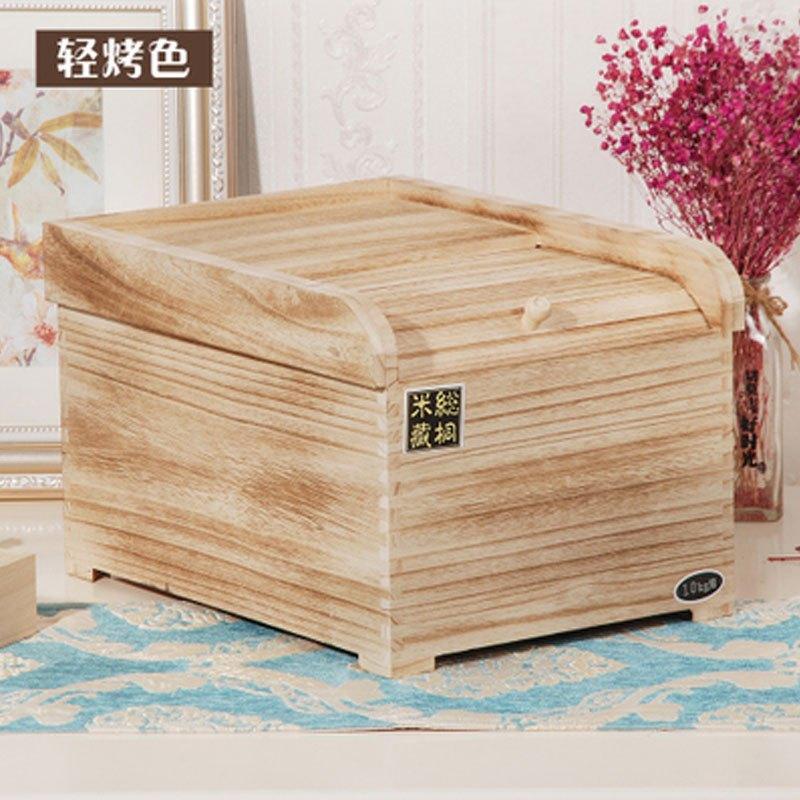 实木制装米桶5101520kg家用储米箱桐木面粉箱30斤米盒子米缸防虫 多色多款多功能时尚创意生活日用收纳用品收纳桶
