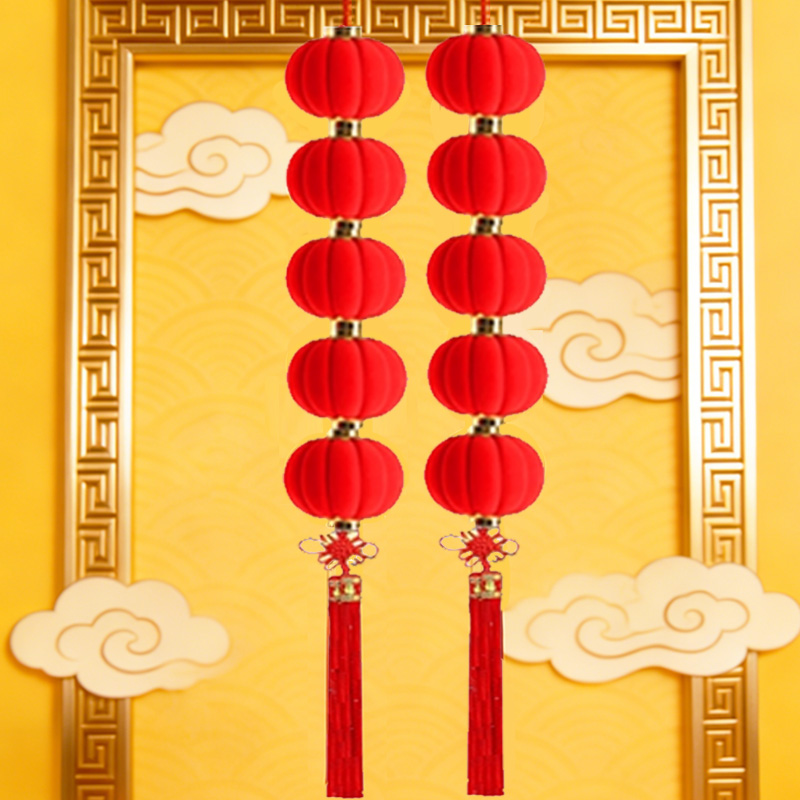 臻远 ZY-JQ02 植绒灯笼5连串 75mm(单位:串) 红色高清大图