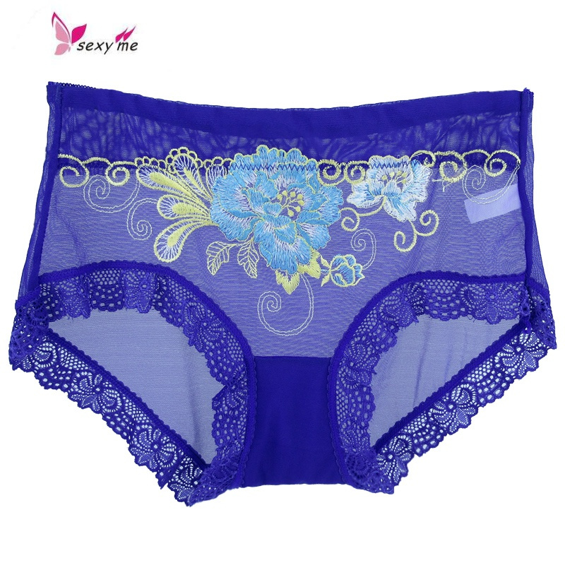 超薄内裤女蕾惑网纱冰丝中腰透明性感透视女士三角裤fishbasket